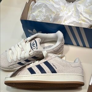 Adidas Beige and Navy Sneakers